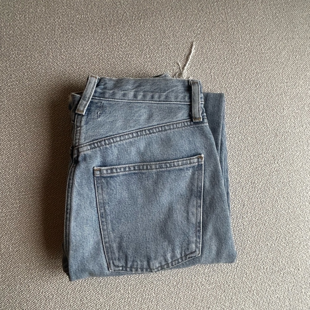Agolde Blue Criss Cross High Rise Jeans